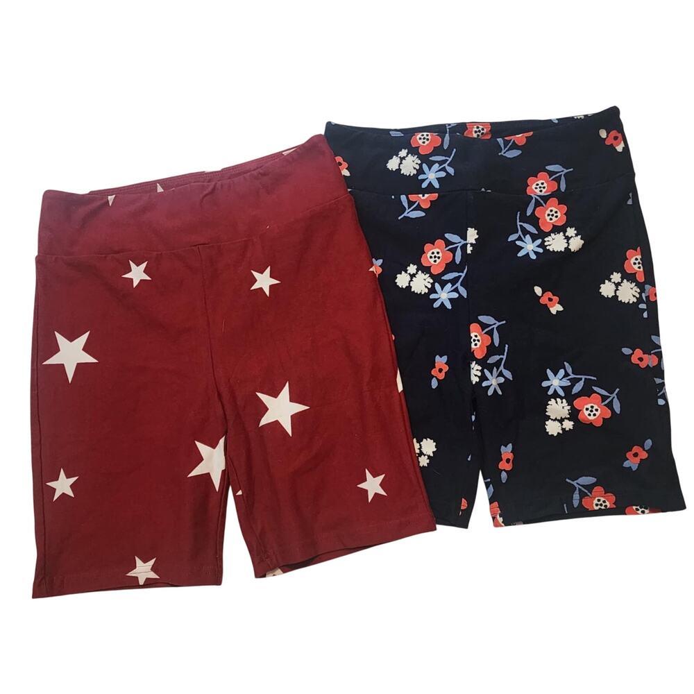 NWT LulaRoe Biker Short Lot, Medium, Stars/Floral